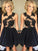 A-Line/Princess Sleeveless Scoop Lace Chiffon Short/Mini Dresses CICIP0008160
