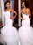 Trumpet/Mermaid Sweetheart Lace Sleeveless Court Train Tulle Wedding Dresses CICIP0006659