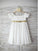 A-line/Princess Bateau Short Sleeves Beading Tea-Length Chiffon Flower Girl Dresses CICIP0007832
