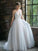A-Line/Princess Tulle Ruffles Spaghetti Straps Sweep/Brush Train Sleeveless Wedding Dresses CICIP0006971
