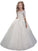 Ball Gown Off-the-Shoulder Short Sleeves Applique Floor-Length Tulle Flower Girl Dresses CICIP0007609