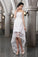 Sheath/Column Strapless Sleeveless Beading High Low Lace Wedding Dresses CICIP0006784