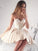 A-Line/Princess Sweetheart Sleeveless Applique Short/Mini Satin Dresses CICIP0008378