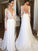 A-Line/Princess Chiffon Lace V-neck Long Sleeves Sweep/Brush Train Wedding Dresses CICIP0006842