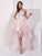 A-Line/Princess Strapless Sleeveless Beading High Low Organza Homecoming Dresses CICIP0008113