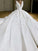 Ball Gown V-neck Satin Sweep/Brush Train Applique Sleeveless Wedding Dresses CICIP0006849