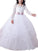 Ball Gown Jewel Long Sleeves Lace Floor-Length Tulle Flower Girl Dresses CICIP0007554