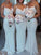 Sheath/Column Sweetheart Sleeveless Spandex Lace Sweep/Brush Train Bridesmaid Dresses CICIP0005196