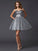 A-Line/Princess Spaghetti Straps Sleeveless Short Organza Homecoming Dresses CICIP0008343
