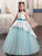 Ball Gown Jewel Sleeveless Sash/Ribbon/Belt Floor-Length Tulle Flower Girl Dresses CICIP0007648
