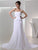 A-Line/Princess Beading Strapless Sleeveless Pleated Chiffon Wedding Dresses CICIP0006831