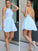 A-Line/Princess Halter Sleeveless Lace Short/Mini Chiffon Dresses CICIP0008088