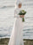 A-Line/Princess Jewel Long Sleeves Floor-Length Applique Chiffon Wedding Dresses CICIP0006977