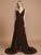 A-Line/Princess Sleeveless V-neck Chiffon Sweep/Brush Train Bridesmaid Dresses CICIP0005308