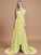 A-Line/Princess Sleeveless V-neck Chiffon Sweep/Brush Train Bridesmaid Dresses CICIP0005308