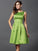 A-Line/Princess Scoop Sleeveless Short Satin Bridesmaid Dresses CICIP0005459