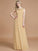 A-Line/Princess Bateau Sleeveless Ruched Floor-Length Chiffon Bridesmaid Dresses CICIP0005673