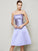 A-Line/Princess Strapless Sleeveless Pleats Short Satin Bridesmaid Dresses CICIP0005265