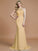 Trumpet/Mermaid Sleeveless Scoop Sweep/Brush Train Chiffon Bridesmaid Dresses CICIP0005142