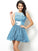 A-Line/Princess Bateau Lace Sleeveless Short Lace Bridesmaid Dresses CICIP0005486