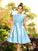 A-Line/Princess High Neck Bowknot Sleeveless Short Satin Bridesmaid Dresses CICIP0005229