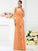 Sheath/Column Strapless Hand-Made Flower Sleeveless Long Chiffon Bridesmaid Dresses CICIP0005538