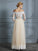 A-Line/Princess Off-the-Shoulder Long Sleeves Floor-Length Lace Tulle Wedding Dresses CICIP0006638
