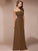 Sheath/Column Ruffles Long Sleeveless Chiffon Bridesmaid Dresses CICIP0005717