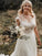 A-Line/Princess Tulle Applique Scoop Sweep/Brush Train Sleeveless Wedding Dresses CICIP0006720