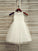 A-Line/Princess Tulle Lace Scoop Sleeveless Tea-Length Flower Girl Dresses CICIP0007524