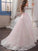 Ball Gown Jewel Long Sleeves Lace Sweep/Brush Train Tulle Flower Girl Dresses CICIP0007614