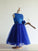 A-line/Princess Jewel Sleeveless Hand-Made Flower Tulle Long Dresses CICIP0007568