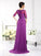 Sheath/Column Scoop Applique 1/2 Sleeves Long Chiffon Mother of the Bride Dresses CICIP0007134