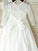 A-line/Princess Scoop Long Sleeves Bowknot Ankle-Length Lace Flower Girl Dresses CICIP0007709