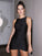 Sheath/Column Scoop Satin Ruched Sleeveless Short/Mini Homecoming Dresses CICIP0004671