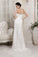 Sheath/Column V-neck Sleeveless Lace Applique Long Net Wedding Dresses CICIP0006973