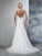 Trumpet/Mermaid Spaghetti Straps Lace Sleeveless Long Lace Wedding Dresses CICIP0006854
