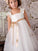 A-Line/Princess Sash/Ribbon/Belt Straps Sleeveless Tulle Ankle-Length Flower Girl Dresses CICIP0007818