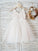 A-Line/Princess Tulle Lace V-neck Sleeveless Knee-Length Flower Girl Dresses CICIP0007473