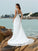 A-Line/Princess Straps Applique Sleeveless Long Satin Beach Wedding Dresses CICIP0006835