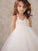 Ball Gown Tulle Applique Halter Sleeveless Knee-Length Flower Girl Dresses CICIP0007779