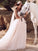 A-Line/Princess Tulle Ruffles Spaghetti Straps Sleeveless Sweep/Brush Train Wedding Dresses CICIP0006581