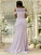 Sheath/Column Stretch Crepe Lace Scoop Sleeveless Sweep/Brush Train Bridesmaid Dresses CICIP0004994