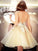 A-Line/Princess Scoop Sleeveless Applique Short/Mini Organza Dresses CICIP0008478
