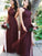A-Line/Princess Floor-Length Halter Tulle Sleeveless Ruffles Bridesmaid Dresses CICIP0005327