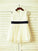 A-line/Princess Scoop Short Sleeves Hand-made Flower Tea-Length Lace Flower Girl Dresses CICIP0007929