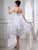 A-Line/Princess Beading Sleeveless Short Organza Taffeta Applique Wedding Dresses CICIP0006956