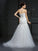 Sheath/Column Strapless Lace Sleeveless Long Satin Wedding Dresses CICIP0006827