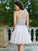 A-Line/Princess Straps Sleeveless Rhinestone Short/Mini Chiffon Dresses CICIP0008264