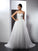 A-Line/Princess Spaghetti Straps Beading Sleeveless Long Tulle Wedding Dresses CICIP0006613